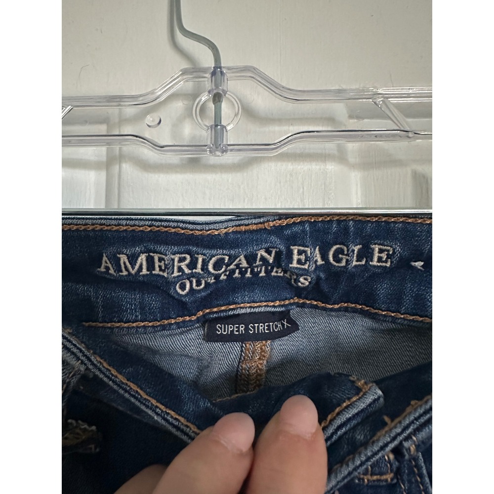 American Eagle Super‎ Stretch High Waist Jeggings Blue Women Size 2 Short - Picture 3 of 9